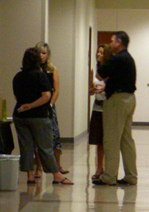 Students talking in the hallway of the Round Rock Higher Education Center