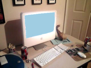 A picture of Mike Caverly's Mac computer.